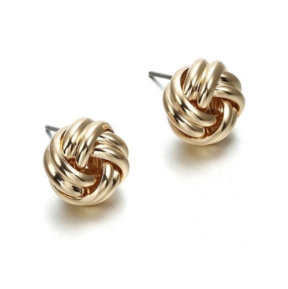 Jewelry - Goldtone Twisted Stud Earrings